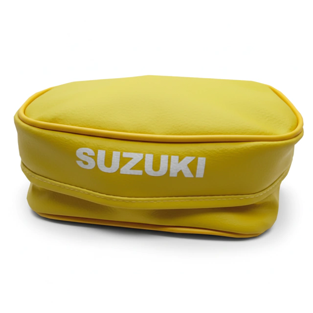 Bolso Porta Herramientas Suzuki DR - Cartuchera Guardabarros Trasero - Cuero Sintético Amarillo — foto 3