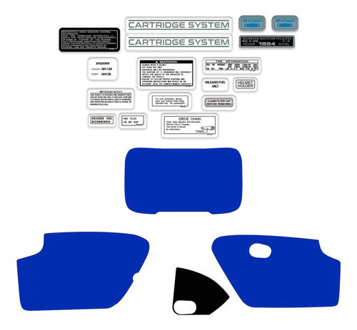 Calcos Para Xr250 Xr 250 1994 94 Azul Plasticos Advertencias