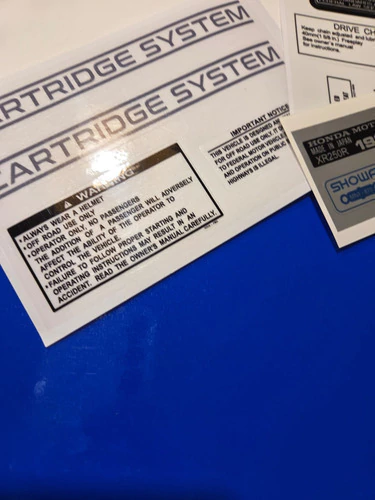 Calcos Para Xr250 Xr 250 1994 94 Azul Plasticos Advertencias — foto 4
