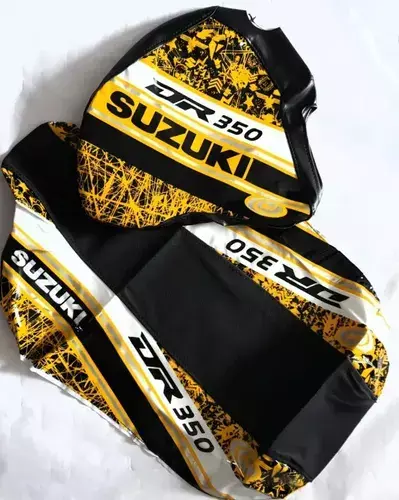 Funda Asiento + Fda De Tanque + Bolso Para Suzuki Dr 350 Ama Amarillo — foto 3