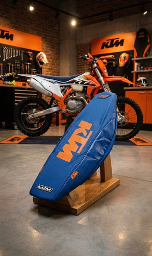 Funda Asiento Grip Para Ktm Sx / Exc 2019 22 Azul Naranja Azul — foto 4