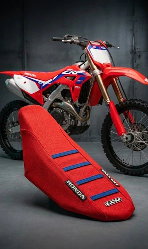 Funda Asiento Lcm P/ Honda Crf 250 Crf 450 22-25 Rojo Azul Rojo — foto 2