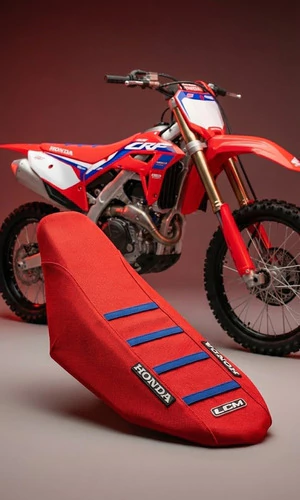 Funda Asiento Lcm P/ Honda Crf 250 Crf 450 22-25 Rojo Azul Rojo — foto 8