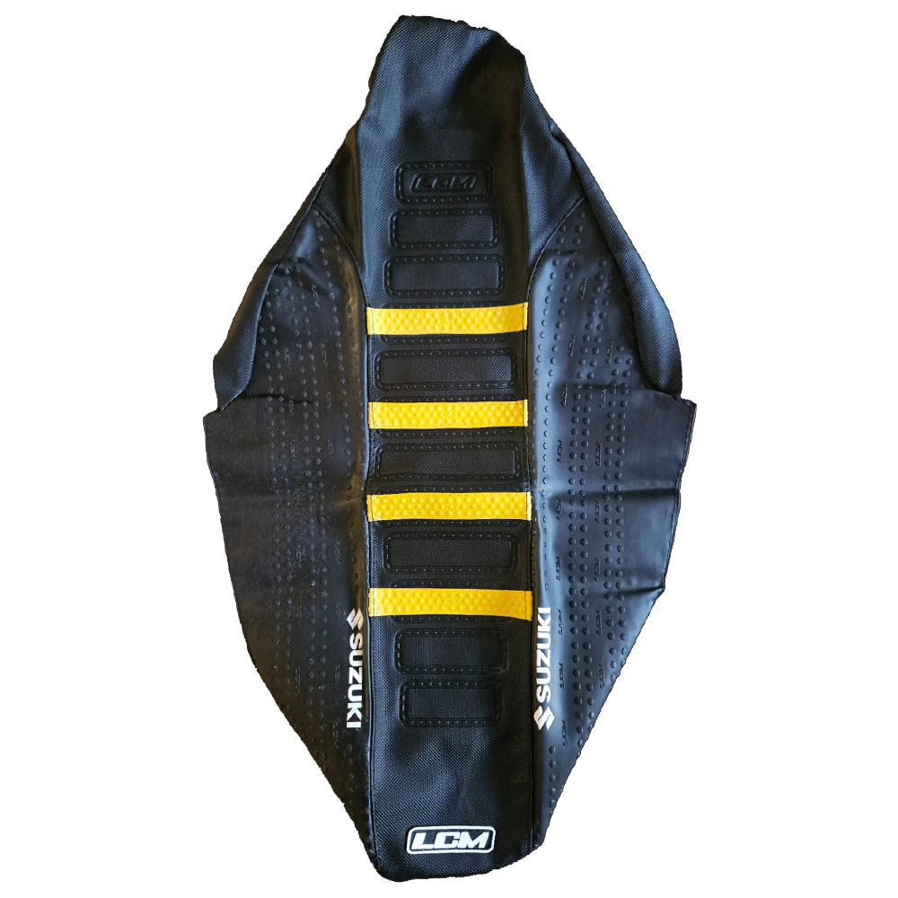 Funda Asiento LCM Ultra Gripp para Suzuki RM-Z 250 RM-Z 450 - 2004-2025 - Negro / Negro / Amarillo