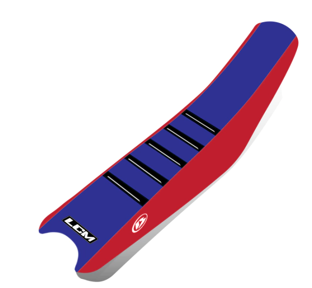 Funda Asiento LCM Ultragrip Beta RR 250/300/350/450 (2004-2021) - Clásic Azul y tiras negras