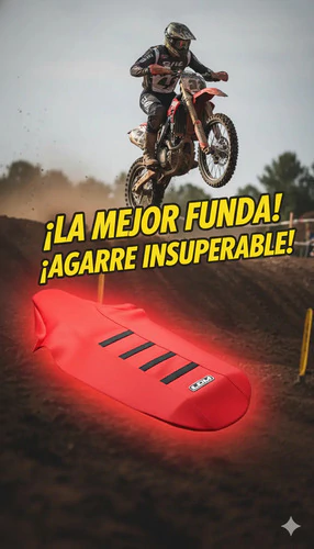 Funda Asiento P/ Honda Crf 250 Crf 450 2022-2025 Grip Rojo Rojo — foto 4