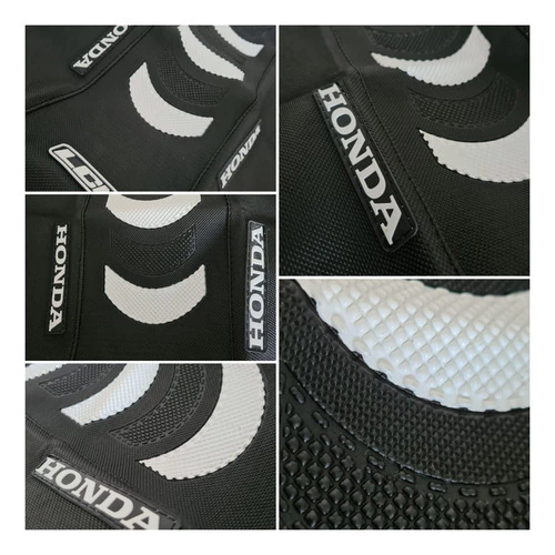 Funda Asiento Para Crf 450 2014 - 22 Negra Gajos Blancos Lcm Negro — foto 2