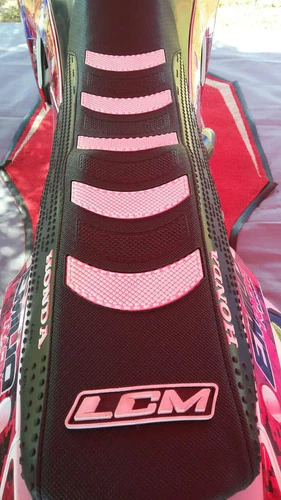 Funda Asiento Para Crf 450 2014 - 22 Negra Gajos Blancos Lcm Negro — foto 5