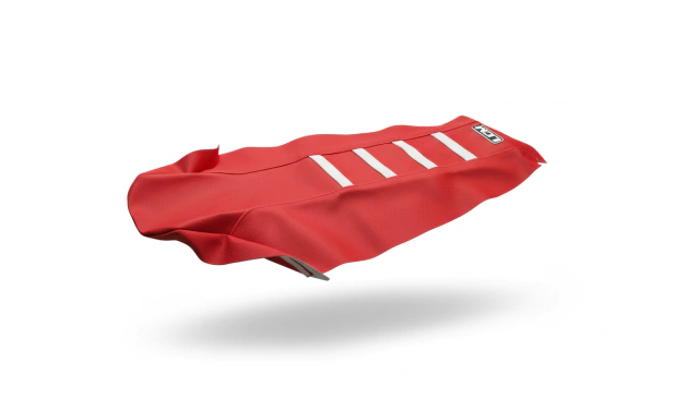 Funda Asiento para Honda CRF450 13-20 / CRF250 13-22 Rojo 4 Tiras Blancas Ultragrip — foto 2