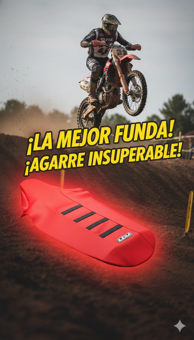 Funda Asiento para Honda CRF450 13-20 / CRF250 13-22 Rojo 4 Tiras Negras Ultragrip