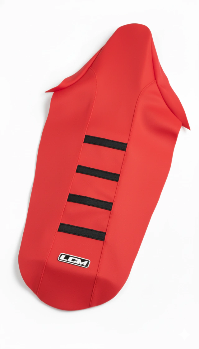 Funda Asiento para Honda CRF450 13-20 / CRF250 13-22 Rojo 4 Tiras Negras Ultragrip — foto 2