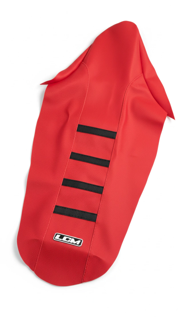 Funda Asiento para Honda CRF450 13-20 / CRF250 13-22 Rojo 4 Tiras Negras Ultragrip — foto 4