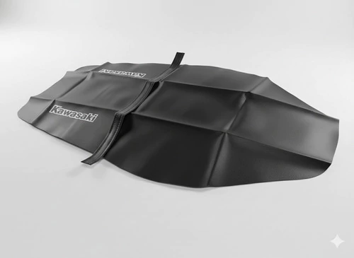 Funda Asiento Para Kawasaki Klx 650 Cuero Sintético Negro Negro — foto 3