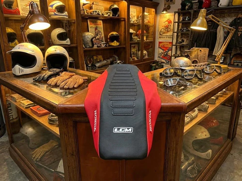 Funda Asiento Para Xr250 Xr 250 Xr 88- 95 Rojo - Negro Grip Negro — foto 2