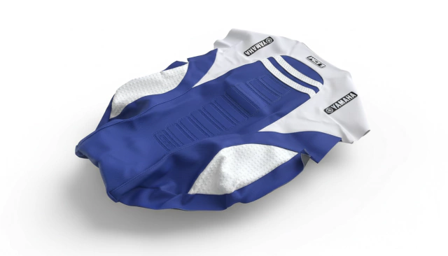 Funda Asiento Ultragrip para Yamaha Banshee 350 Todos Los Años LCM - Azul Tiras Blancas