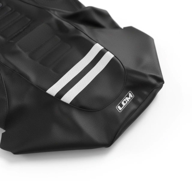 Funda Asiento LCM UltraGrip Yamaha Banshee 350 Negra con Tiras Blancas - Todos los Años — foto 2