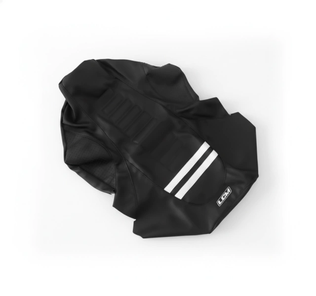 Funda Asiento LCM UltraGrip Yamaha Banshee 350 Negra con Tiras Blancas - Todos los Años — foto 3