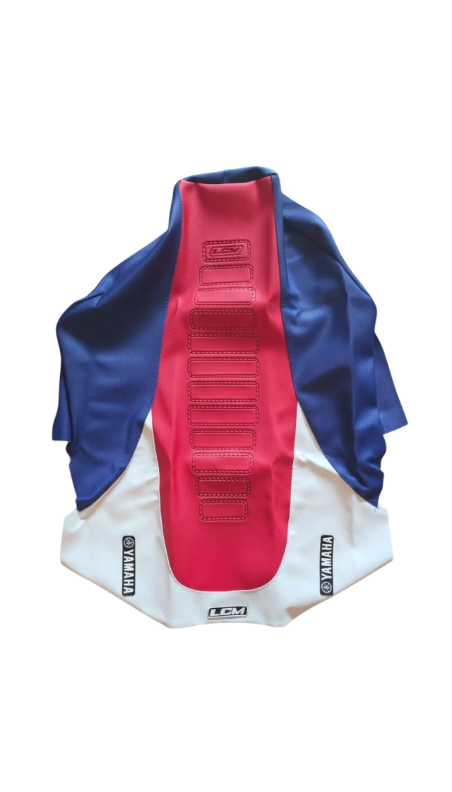 Funda Asiento Ultragrip para Yamaha Banshee 350 Todos Los Años LCM - Azul con rojo y blanco — foto 2