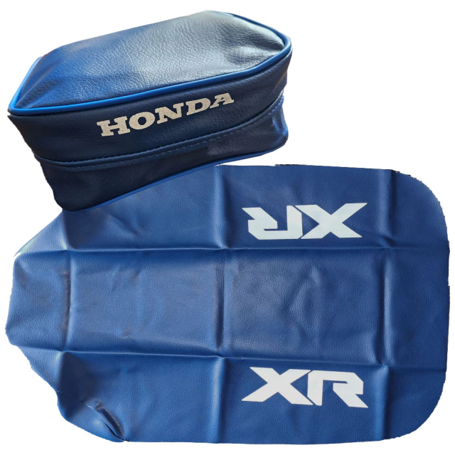 Funda de asiento + Bolso porta herramientas (Cartuchera) para Honda XR600R / XR 600 1985 - Azul