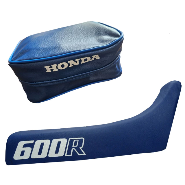 Funda de asiento + Bolso porta herramientas (Cartuchera) para Honda XR600R / XR 600 1986 - Azul