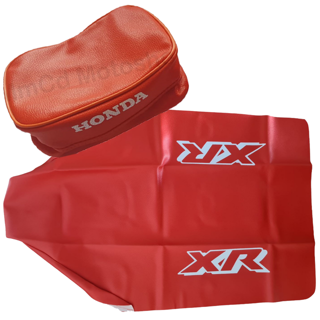Funda de asiento + Bolso porta herramientas (Cartuchera) para Honda XR600R / XR 600 1989 - Naranja