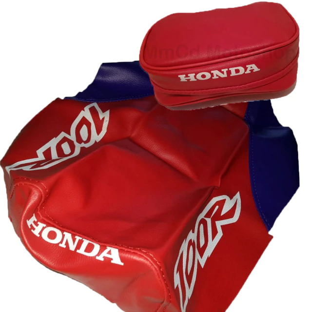 Funda de asiento + Bolso porta herramientas para Honda XR100 / XR100R 1996 - Color Rojo Violeta