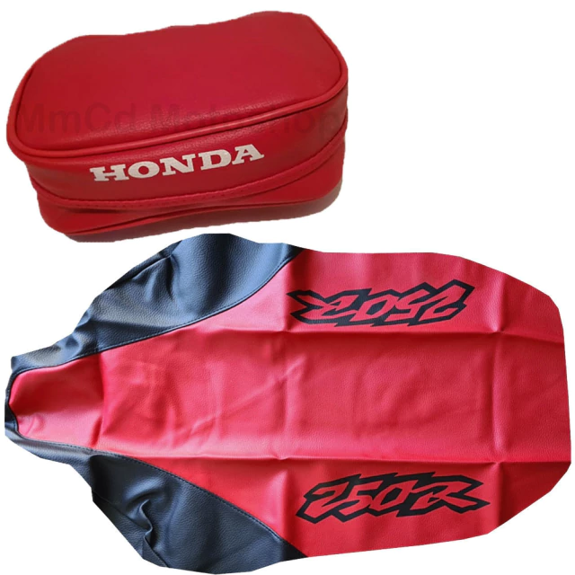Funda de asiento + Bolso porta herramientas para Honda XR250R / XR 250 1998 - 99 - Color Rojo Negro