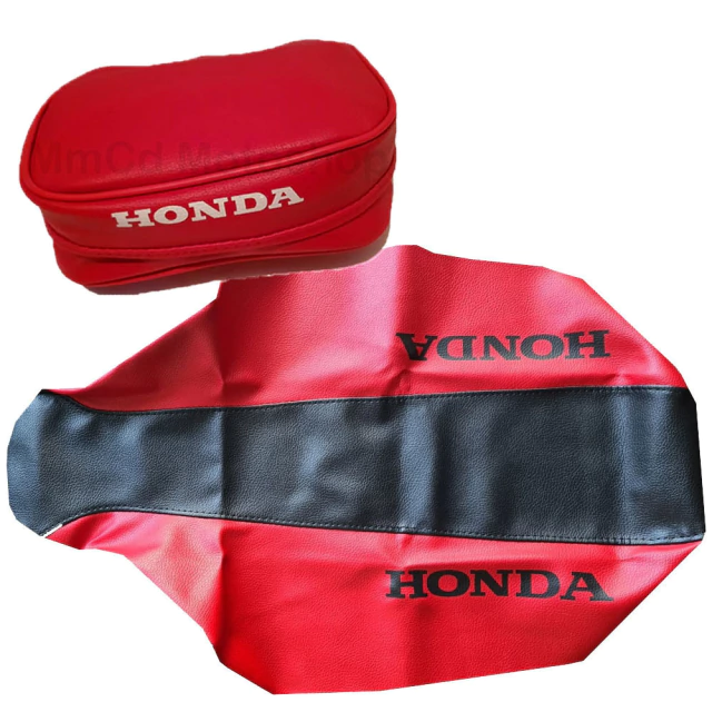 Funda de asiento + Bolso porta herramientas para Honda XR250R / XR400 2002-2004 - Color Rojo Negro