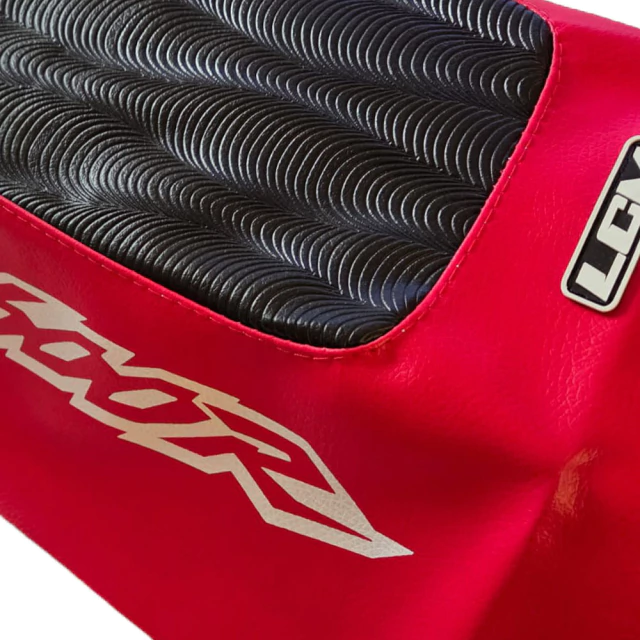 Funda de asiento LCM para Honda XR600 XR600R XR 600- Estilo Retro, Grip Extremo - Negro y Rojo