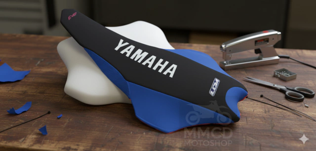 Funda de Asiento para Yamaha YFZ450R - Negro y Azul Ultragrip LCM — foto 3