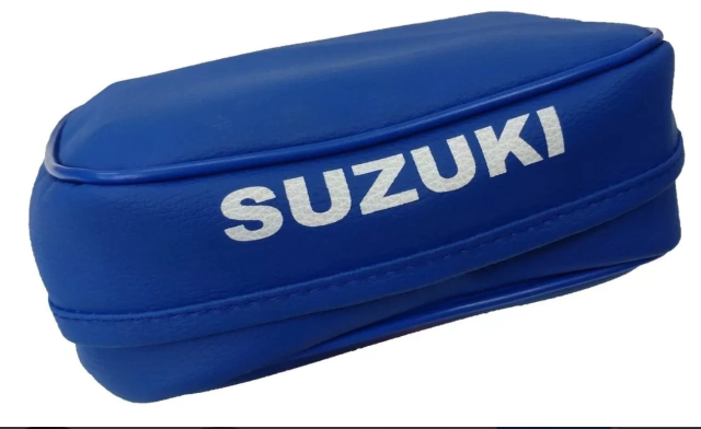 Suzuki DR250 / DR 250 - Funda de Asiento Tapizado + Bolso Porta Herramientas - Cuero sintetico Azul — foto 3