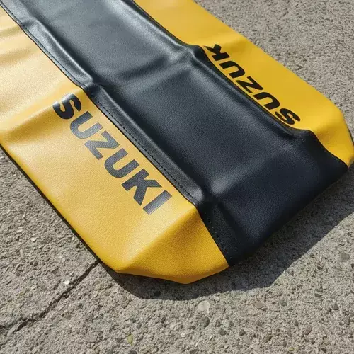 Suzuki DR 350 (DR350) Modelo 1999 Funda de Asiento Tapizado - Color Amarillo - Cuero Sintético Premium