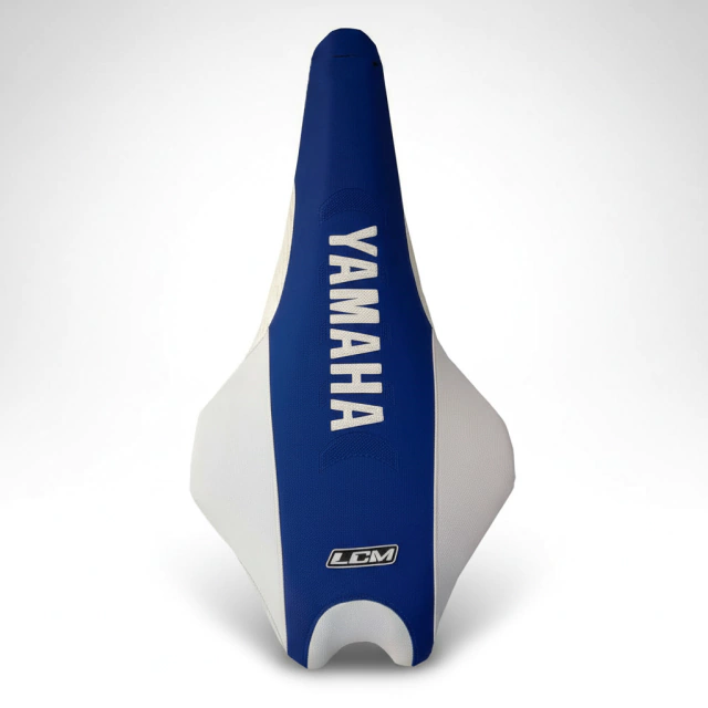 Funda de Asiento Yamaha YFZ450R - AZUL Y LAT BLANCO Ultragrip LCM