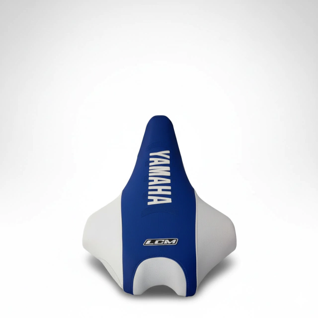 Funda de Asiento Yamaha YFZ450R - AZUL Y LAT BLANCO Ultragrip LCM — foto 2