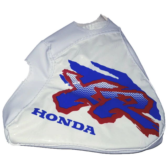 Funda de Tanque para Honda XR600R XR600 (1990 al 2000) - Diseño 1993 Blanco con Logo Rojo y Azul