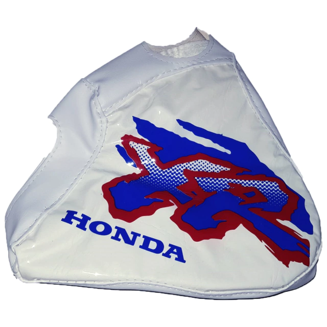 Funda de Tanque para Honda XR600R XR600 (1990 al 2000) - Diseño 1993 Blanco con Logo Rojo y Azul — foto 2