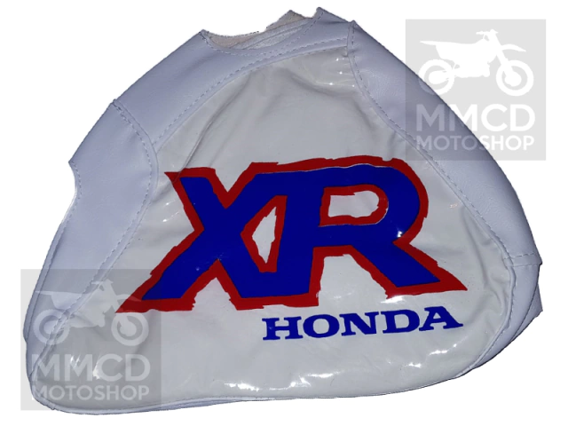 Funda de Tanque para Honda XR600R / XR600 (1990 al 2000) - Diseño 1992 Blanca con Logo Rojo y Azul