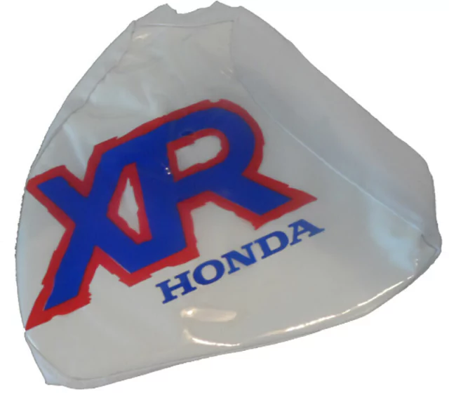 Funda de Tanque para Honda XR600R / XR600 (1990 al 2000) - Diseño 1992 Blanca con Logo Rojo y Azul — foto 2