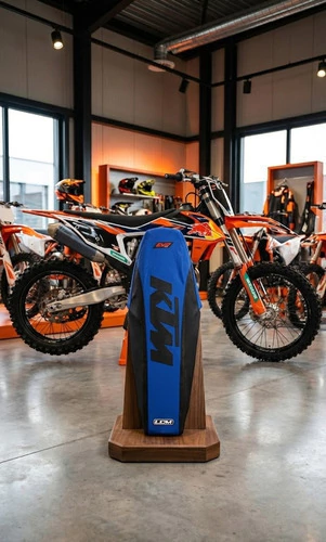 Fundas Asiento Ktm Sx Exc 2017 18 Azul Y Negro Grip Lcm Azul