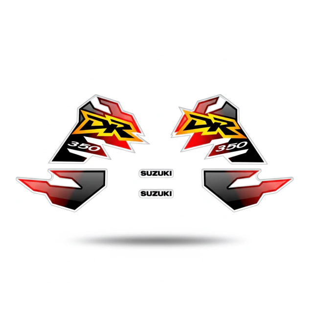 Gráfica Premium para Suzuki DR350 1997-1998 - Kit Completo Microperforado + Laminado Grueso - Rojo