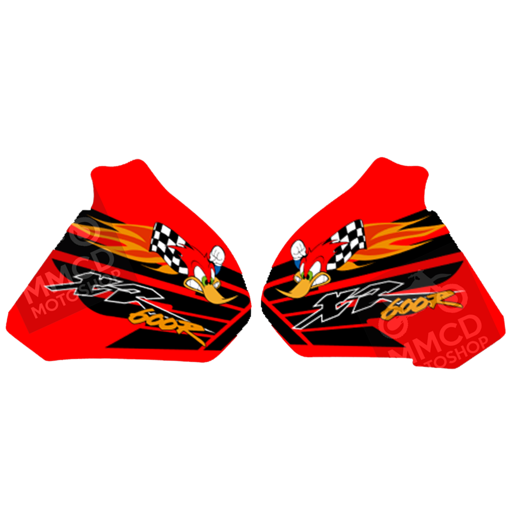 Gráficas Tanque para Honda XR600R 1988-2000 - Diseño Pájaro Loco| rojo Microperforado