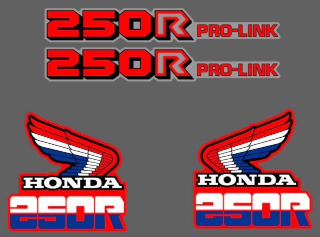 Kit Completo de Gráficas para Honda XR250R 1985 - Vinilo Premium - Incluye Calcos de Advertencia — foto 2
