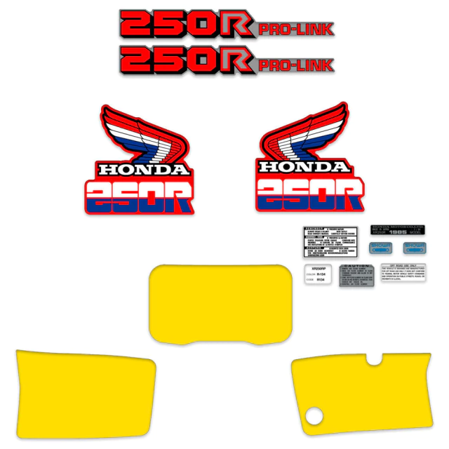 Kit Completo de Gráficas para Honda XR250R 1985 - Vinilo Premium - Incluye Calcos de Advertencia — foto 3