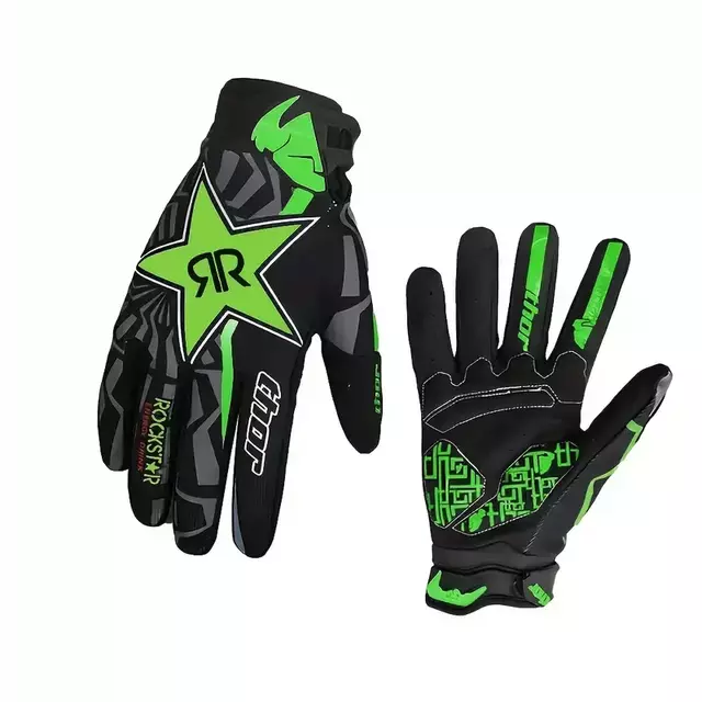 Guantes Moto Motocross Thor Negro Gris Unisex Antideslizante Negro | Verde Xl (9.5cm - 10.5cm)