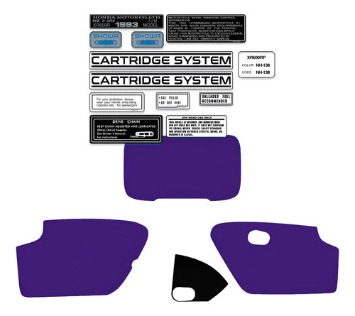 Honda Xr250 Xr 250 1995 95 Violeta Advertencias