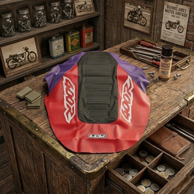 Honda Xr400 / Xr 400 / Xr400r Funda Asiento Lcm Rojo Violeta Negro — foto 3
