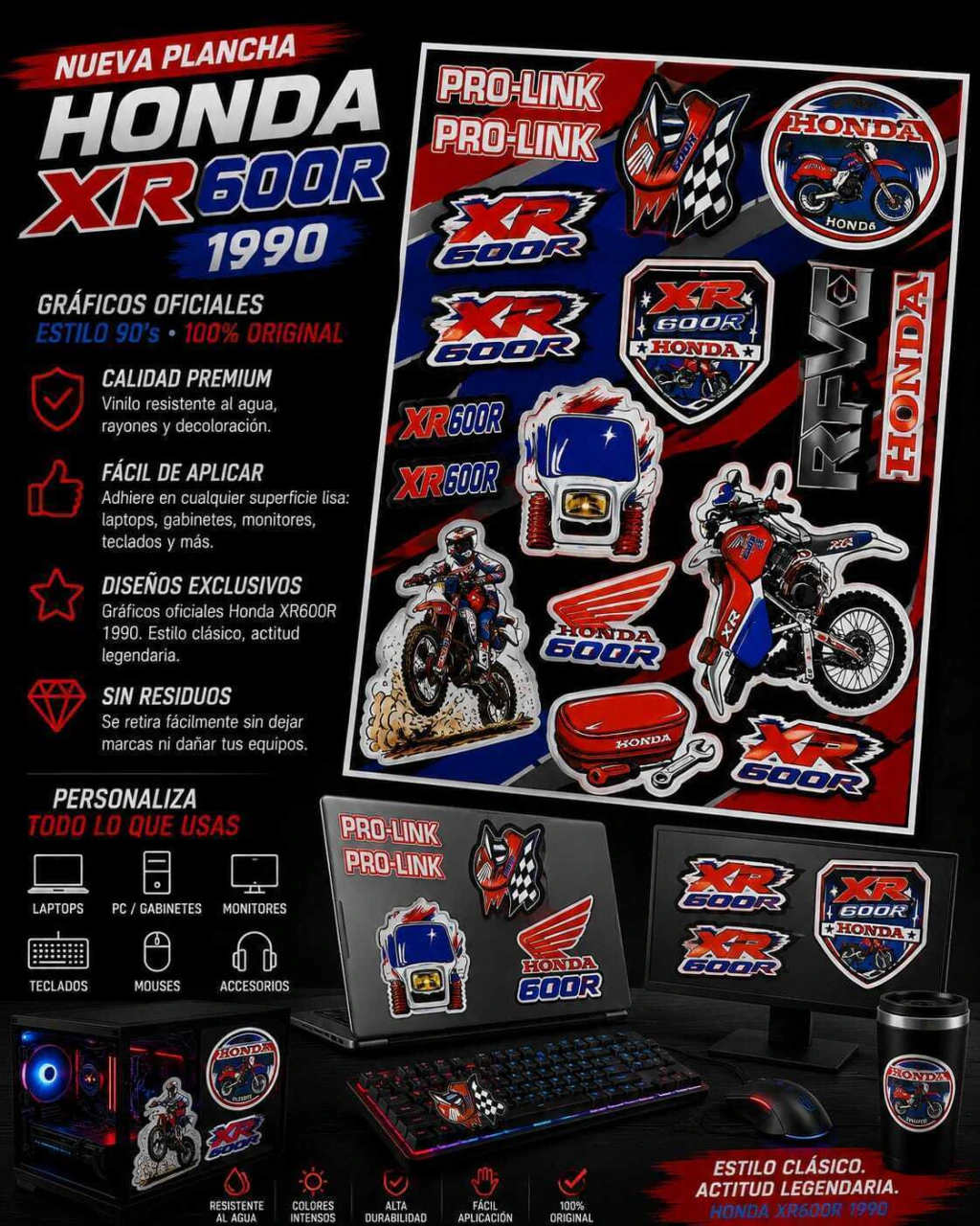Honda XR600R 1990 - Plancha de calcos XR600R Riders para fanaticos!