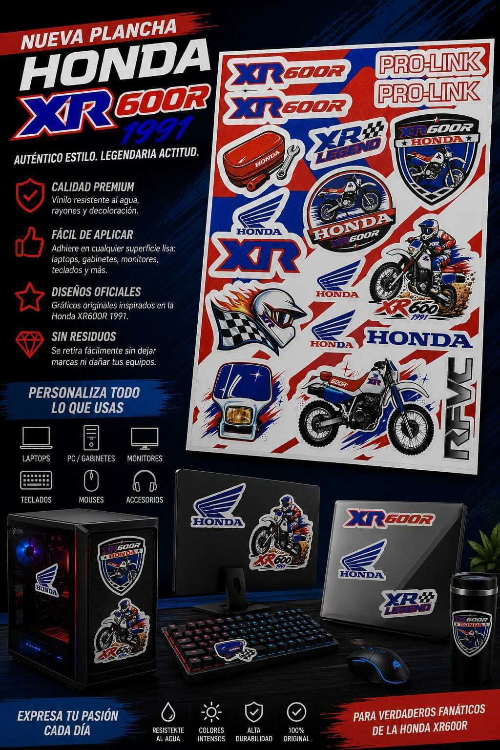 Honda XR600R 1991 - Plancha de calcos XR600R Riders para fanaticos!