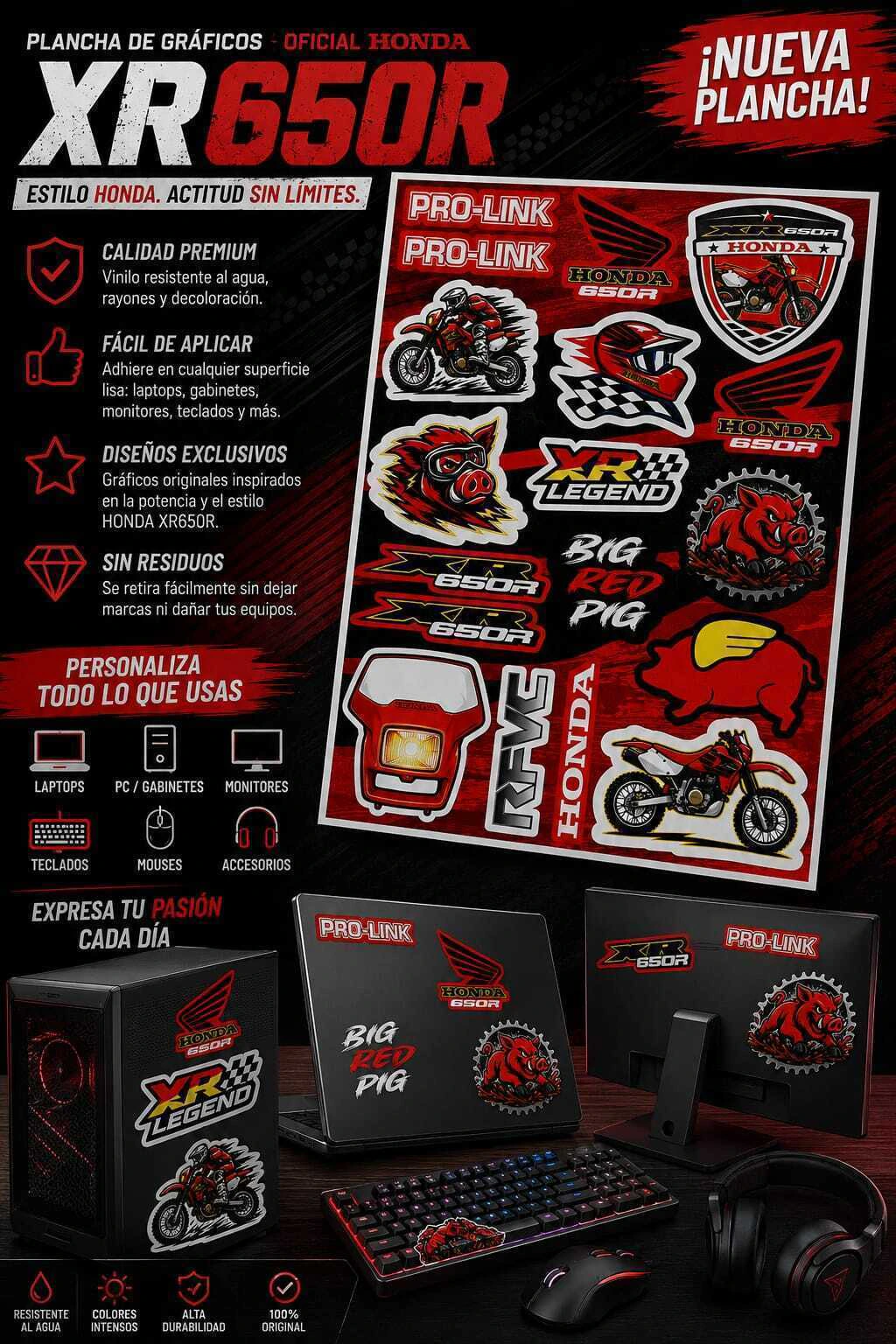 Honda XR650R - Plancha de calcos XR650R Riders para fanaticos!