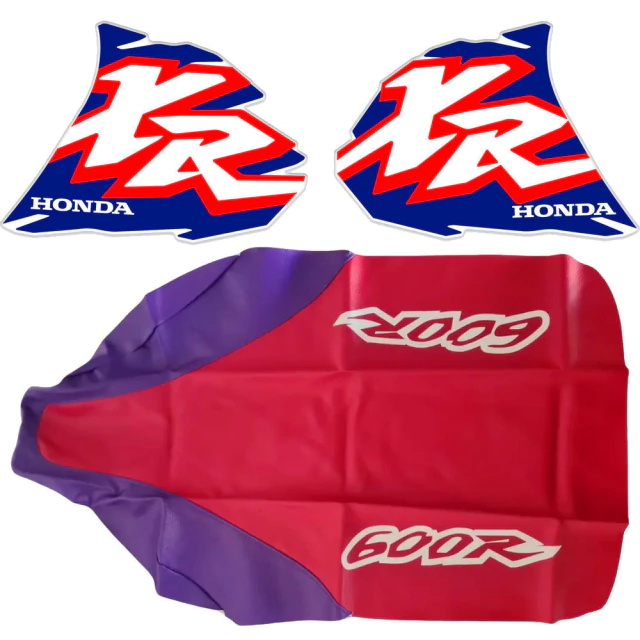 Kit de Gráficas de Tanque + Tapizado de Asiento para Honda XR600 / XR600R 1996 | Violeta / Premium — foto 2